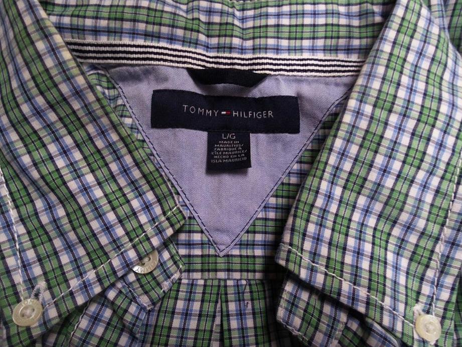 20161208_144922.jpg Tommy hilfiger Rozmiar L / G Kołnierz Męska Koszula Casual Krótki rękaw Materiał Bawełna 100%