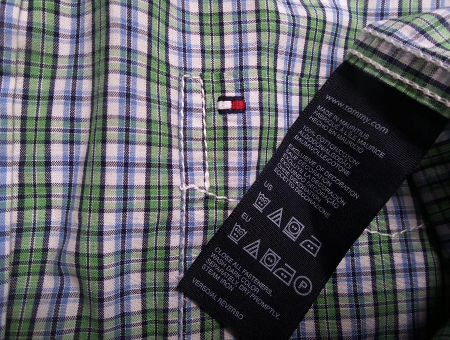 20161208_144940.jpg Tommy hilfiger Rozmiar L / G Kołnierz Męska Koszula Casual Krótki rękaw Materiał Bawełna 100%
