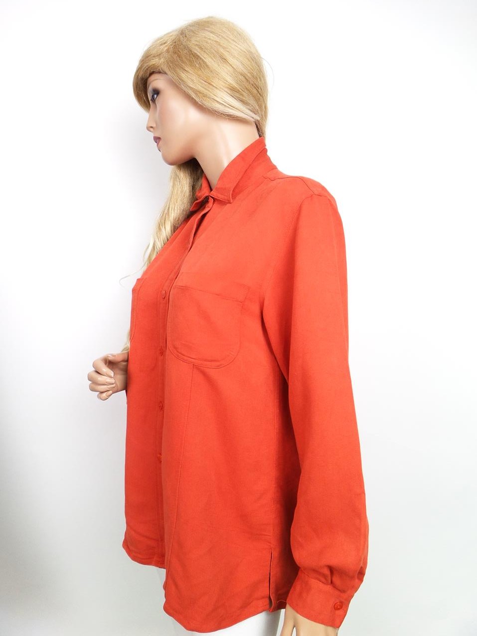 20161209_132535.jpg Dorothy perkins Rozmiar 40 Kolor Pomarańczowy Kołnierz Koszula Zapinana Bluzka Długi rękaw Materiał Wiskoza