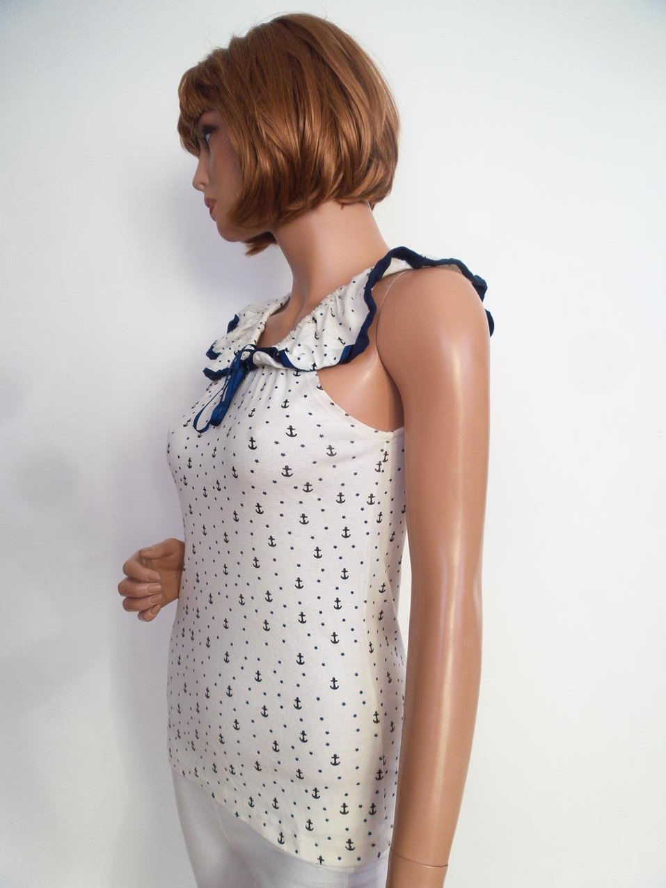 20161213_100013.jpg Topshop Rozmiar 14 (42) Okrągły dekolt Bluzka Bezrękawnik Materiał Bawełna 100%