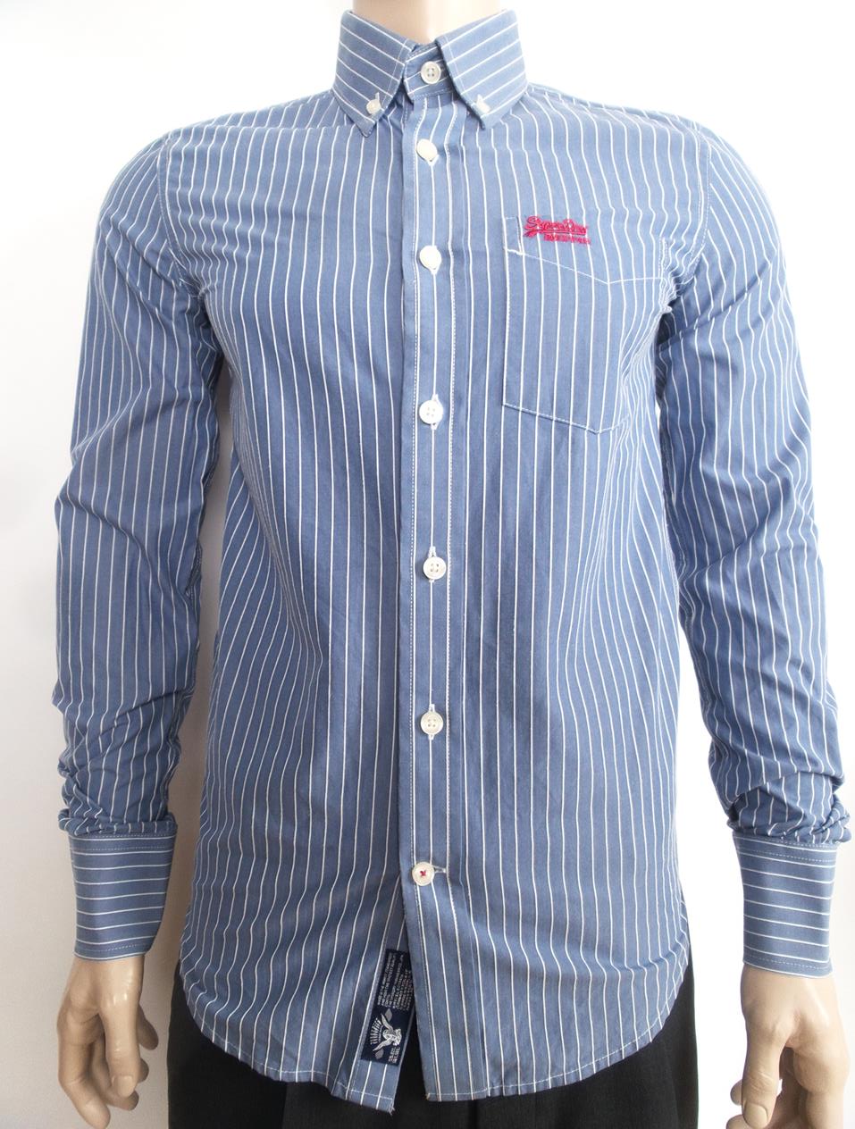 20161214_090344.jpg Superdry Rozmiar S Kolor Niebieski Kołnierz Męska Koszula Casual Długi rękaw Materiał Bawełna 100%