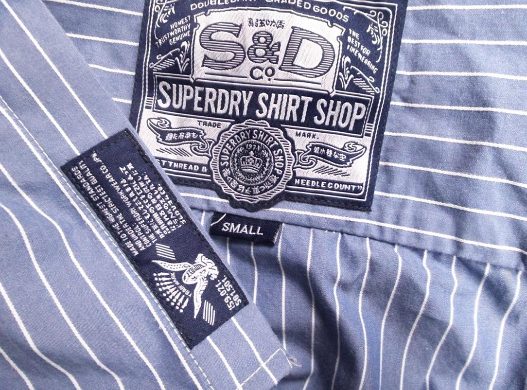 20161214_090818.jpg Superdry Rozmiar S Kolor Niebieski Kołnierz Męska Koszula Casual Długi rękaw Materiał Bawełna 100%