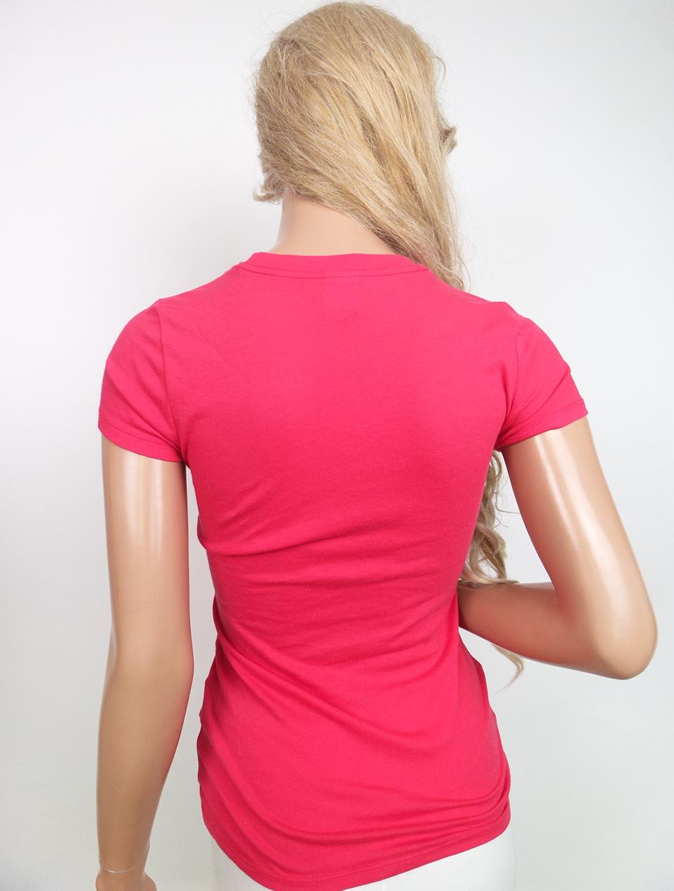 20161216_091432.jpg Hollister Rozmiar S Kolor Fuksja Crew Neck T-Shirt Krótki rękaw Materiał Bawełna