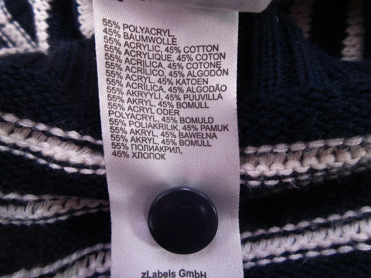 Rozmiar S Kolor Granatowy Okrągły dekolt Kardigan Zapinany Długi rękaw Cienka dzianina