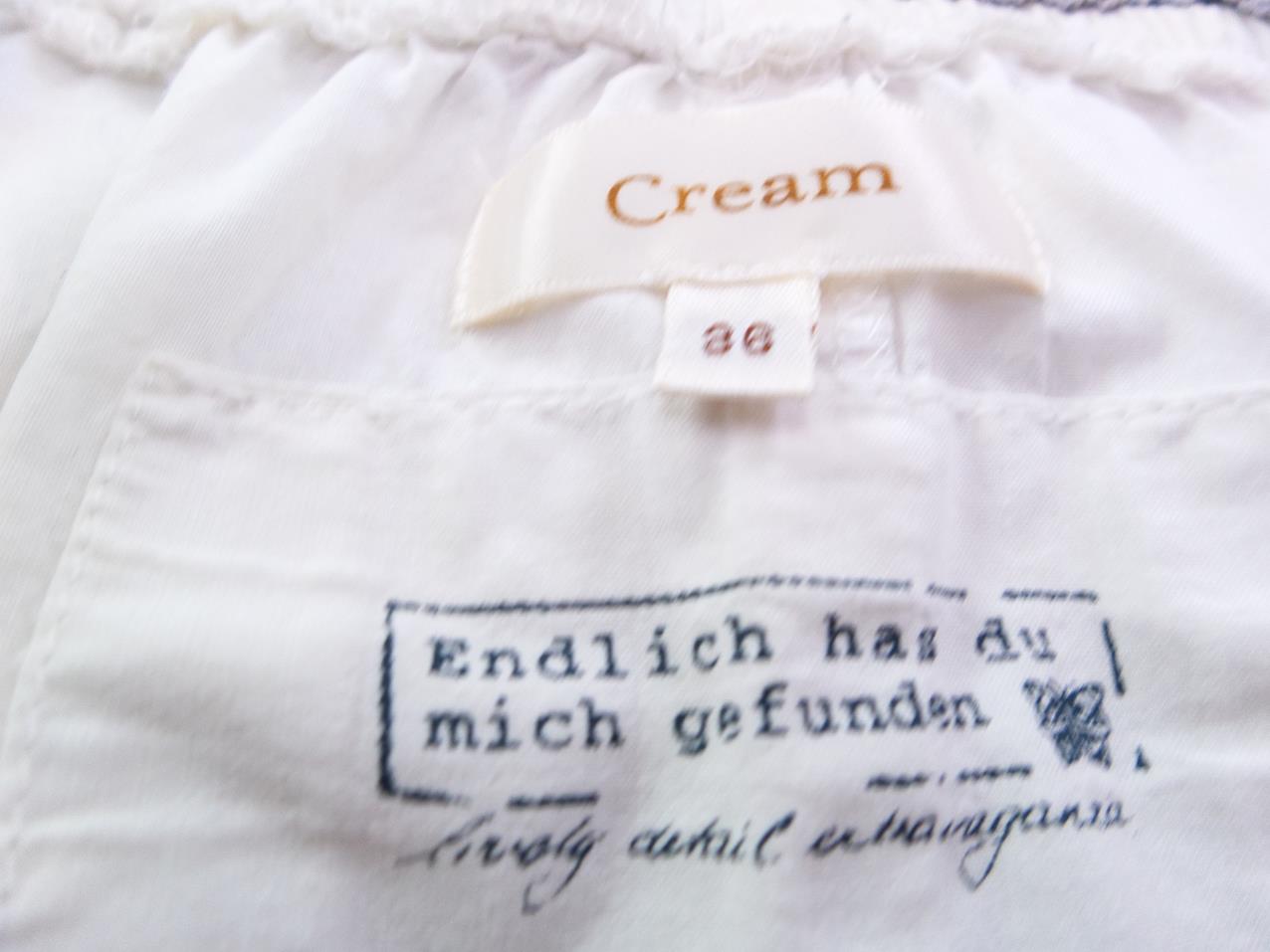 Cream Rozmiar 36 Kolor Biały Geometryczny Okrągły dekolt Bluzka Rękaw 3/4 Cream Rozmiar 36 Kolor Biały Geometryczny Okrągły dekolt Bluzka Rękaw 3/4