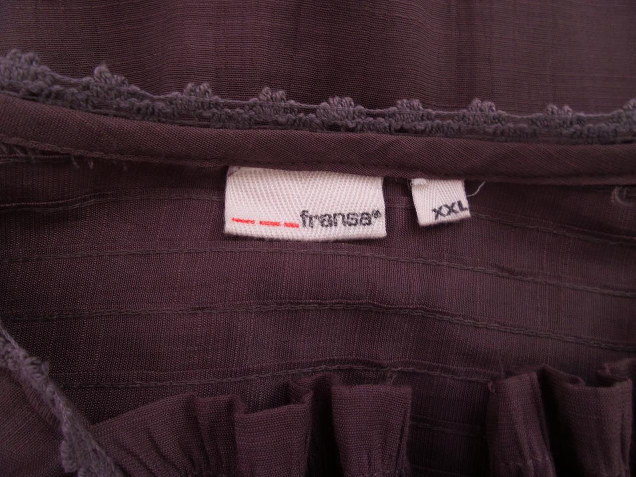 Fransa Rozmiar XXL Kolor Brązowy Kwadratowy dekolt Tunika Bluzka Długi rękaw Materiał Wiskoza Fransa Rozmiar XXL Kolor Brązowy Kwadratowy dekolt Tunika Bluzka Długi rękaw Materiał Wiskoza