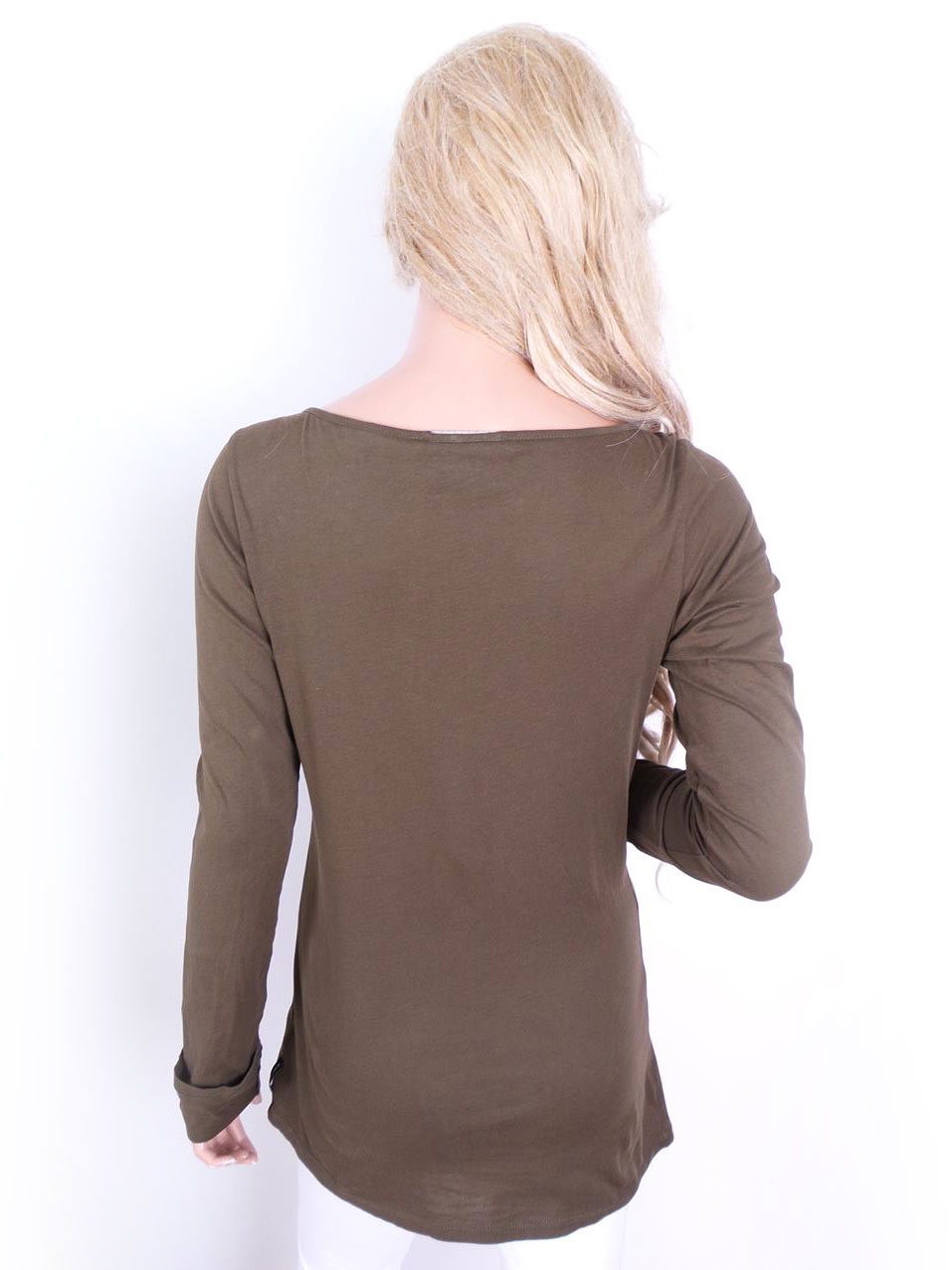 Maison scotch Rozmiar S Kolor Khaki Dekolt U Tunika Popover Bluzka Długi rękaw Materiał Bawełna Maison scotch Rozmiar S Kolor Khaki Dekolt U Tunika Popover Bluzka Długi rękaw Materiał Bawełna