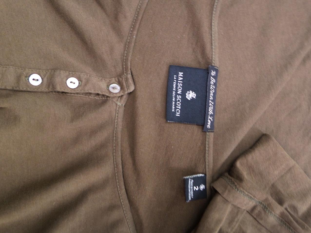 Maison scotch Rozmiar S Kolor Khaki Dekolt U Tunika Popover Bluzka Długi rękaw Materiał Bawełna Maison scotch Rozmiar S Kolor Khaki Dekolt U Tunika Popover Bluzka Długi rękaw Materiał Bawełna