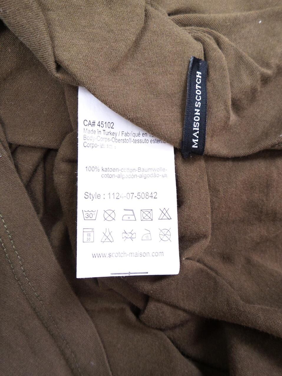 Maison scotch Rozmiar S Kolor Khaki Dekolt U Tunika Popover Bluzka Długi rękaw Materiał Bawełna Maison scotch Rozmiar S Kolor Khaki Dekolt U Tunika Popover Bluzka Długi rękaw Materiał Bawełna