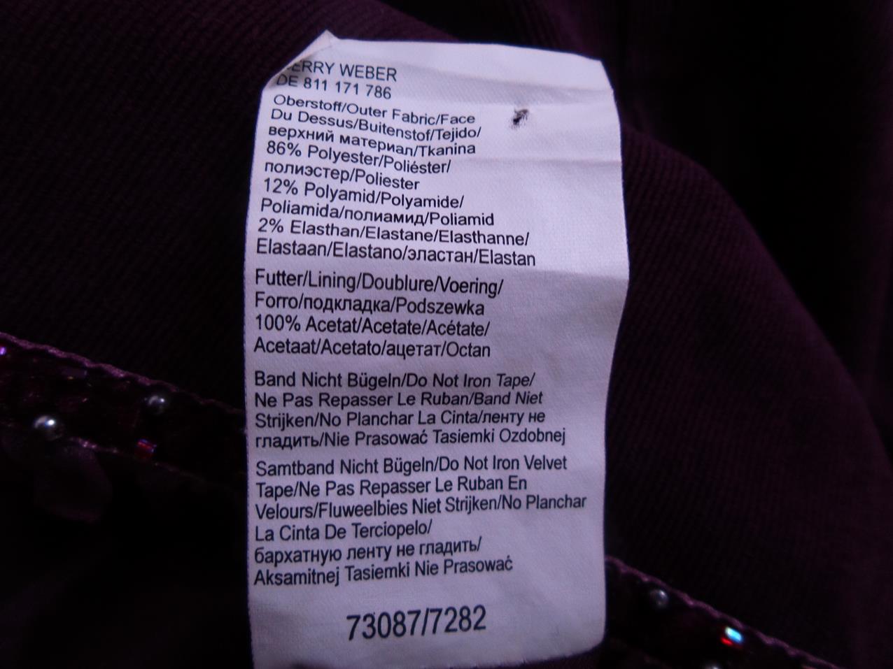 20170428_145536.jpg Gerry weber Rozmiar 38 Kolor Fioletowy Okrągły dekolt Żakiet Haczyk Długi rękaw