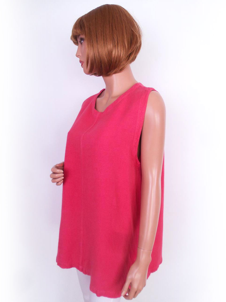 Kenza Natural Rozmiar L/XL Kolor Różowy Okrągły dekolt Tunika Bluzka Bezrękawnik Materiał Wiskoza Kenza Natural Rozmiar L/XL Kolor Różowy Okrągły dekolt Tunika Bluzka Bezrękawnik Materiał Wiskoza