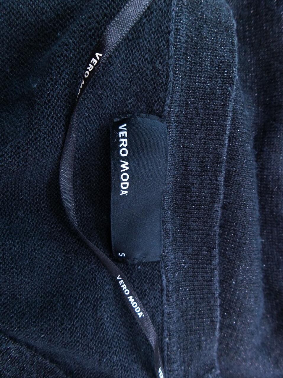 Vero moda Rozmiar S Drapowany dekolt Tunika Bluzka Krótki rękaw