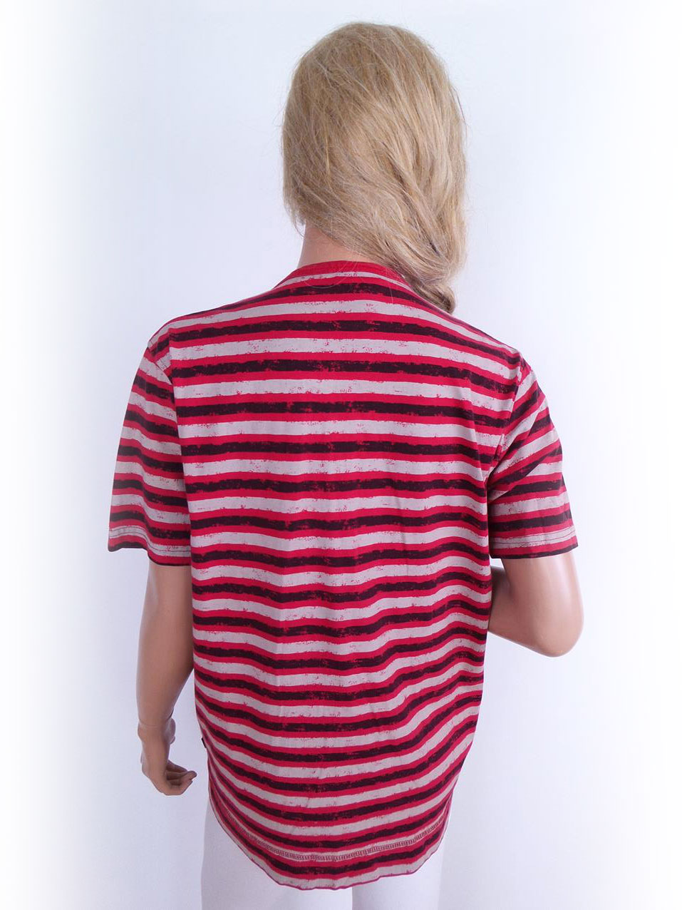 20170511_102810.jpg BZR Rozmiar XL Kolor Czerwony W serek T-Shirt Krótki rękaw Materiał Bawełna