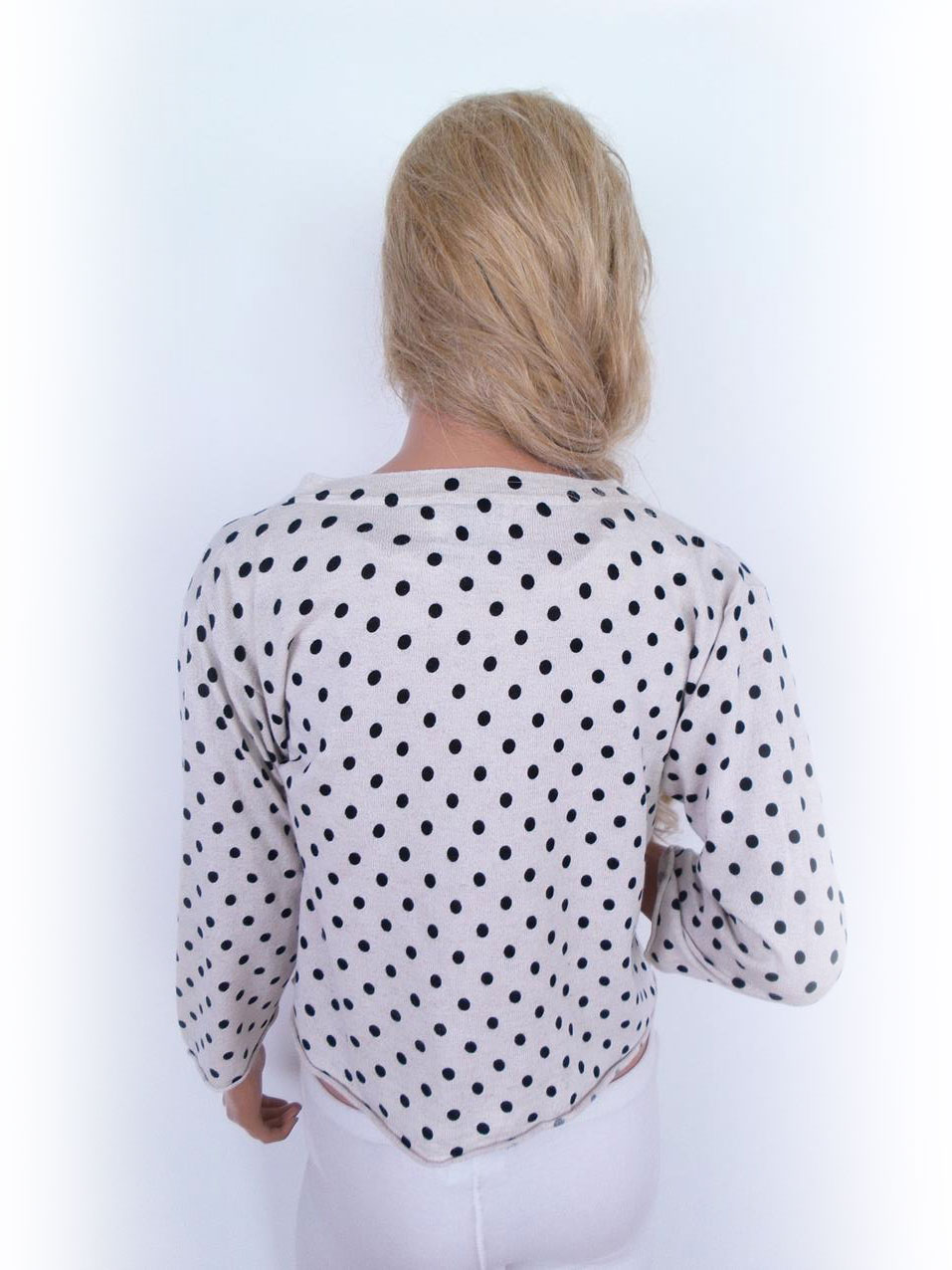 20170515_134234.jpg The Masai Rozmiar L Kolor Kremowy Crew Neck Kardigan Zapinany Rękaw 3/4 Cienka dzianina