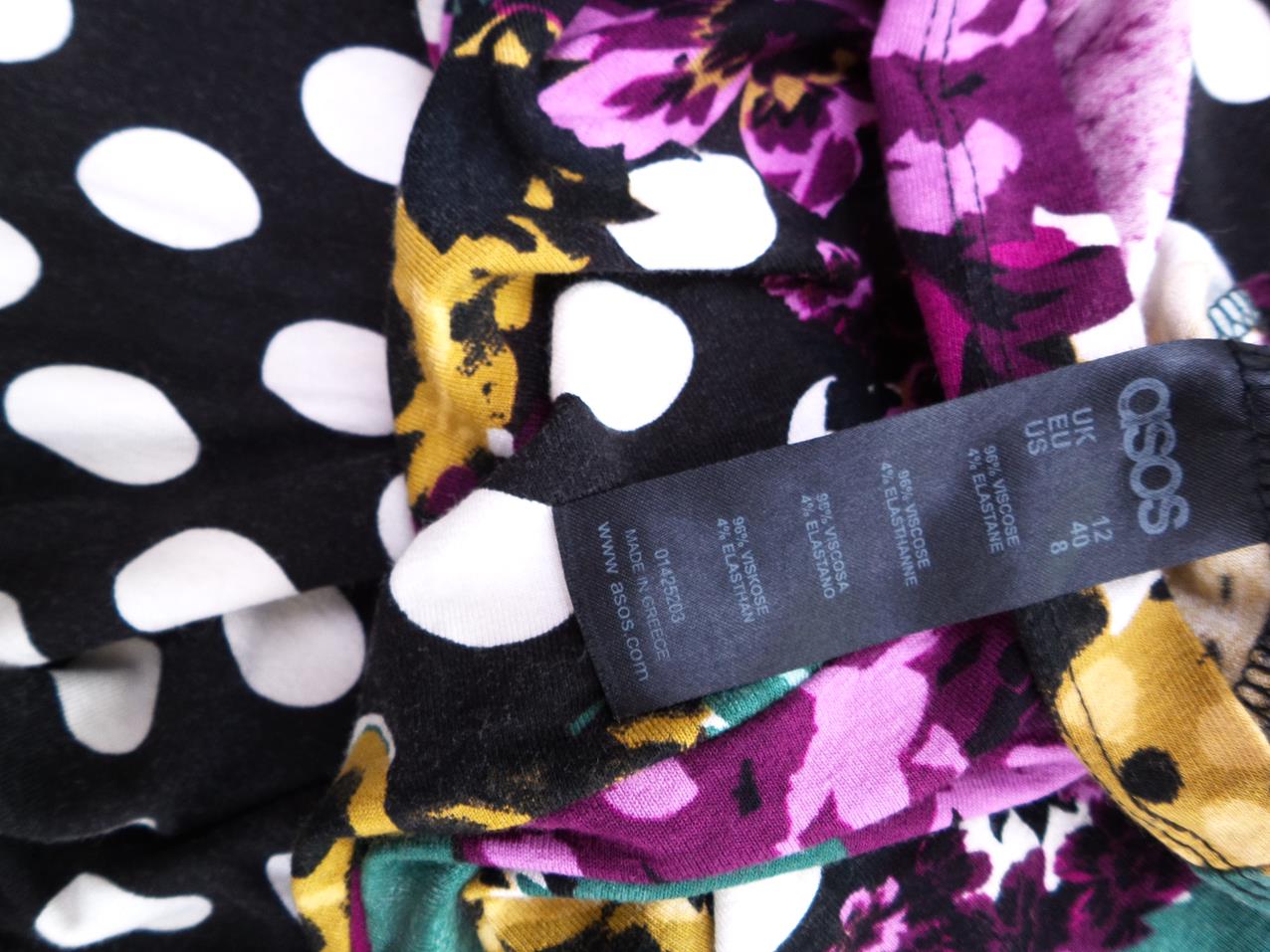 ASOS Rozmiar 40 Kolor Czarny Grochy Dekolt U Sukienka Bodycon Długi rękaw Długa Materiał Wiskoza ASOS Rozmiar 40 Kolor Czarny Grochy Dekolt U Sukienka Bodycon Długi rękaw Długa Materiał Wiskoza