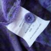 CUSTOMMADE Rozmiar 34 Kolor Fioletowy Damask Paisley Keyhole Crew Neck Bluzka Krótki rękaw Materiał Bawełna