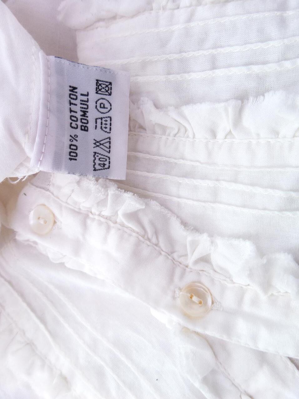 Mywear Rozmiar 42 Kolor Biały Okrągły dekolt Bluzka Zapinana Długi rękaw Materiał Bawełna Mywear Rozmiar 42 Kolor Biały Okrągły dekolt Bluzka Zapinana Długi rękaw Materiał Bawełna