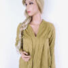 Indiska Rozmiar XL Kolor Khaki W serek Otwarty Kardigan Długi rękaw Materiał Rayon Cienka dzianina