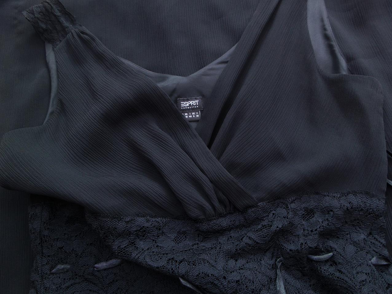 Esprit Rozmiar 36 Kolor Czarny W serek Sukienka Sheath Bezrękawnik Midi Esprit Rozmiar 36 Kolor Czarny W serek Sukienka Sheath Bezrękawnik Midi