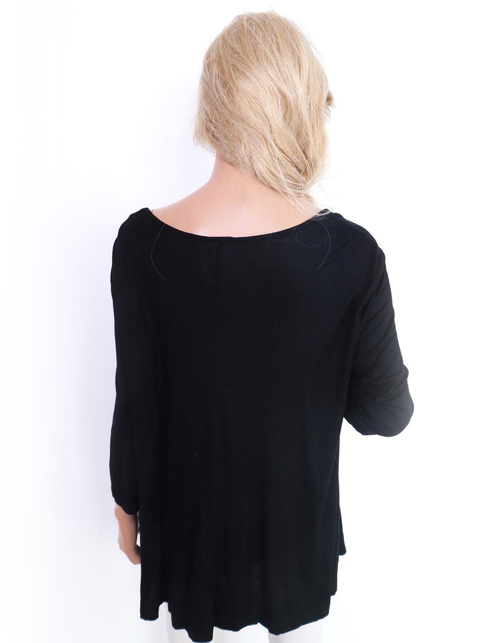 Vero moda Rozmiar L Kolor Czarny W łódkę Tunika Bluzka Rękaw 3/4 Materiał Wiskoza Vero moda Rozmiar L Kolor Czarny W łódkę Tunika Bluzka Rękaw 3/4 Materiał Wiskoza