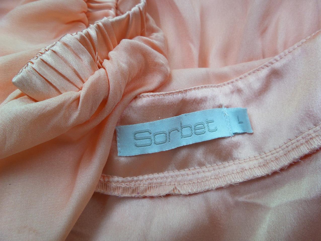 Sorbet Rozmiar L Kolor Pudrowy Róż W serek Sukienka A-Line Krótki rękaw Do Kolan Sorbet Rozmiar L Kolor Pudrowy Róż W serek Sukienka A-Line Krótki rękaw Do Kolan