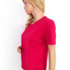 CARLA DU NORD Rozmiar XL Kolor Czerwony Crew Neck T-Shirt Krótki rękaw Materiał Bawełna