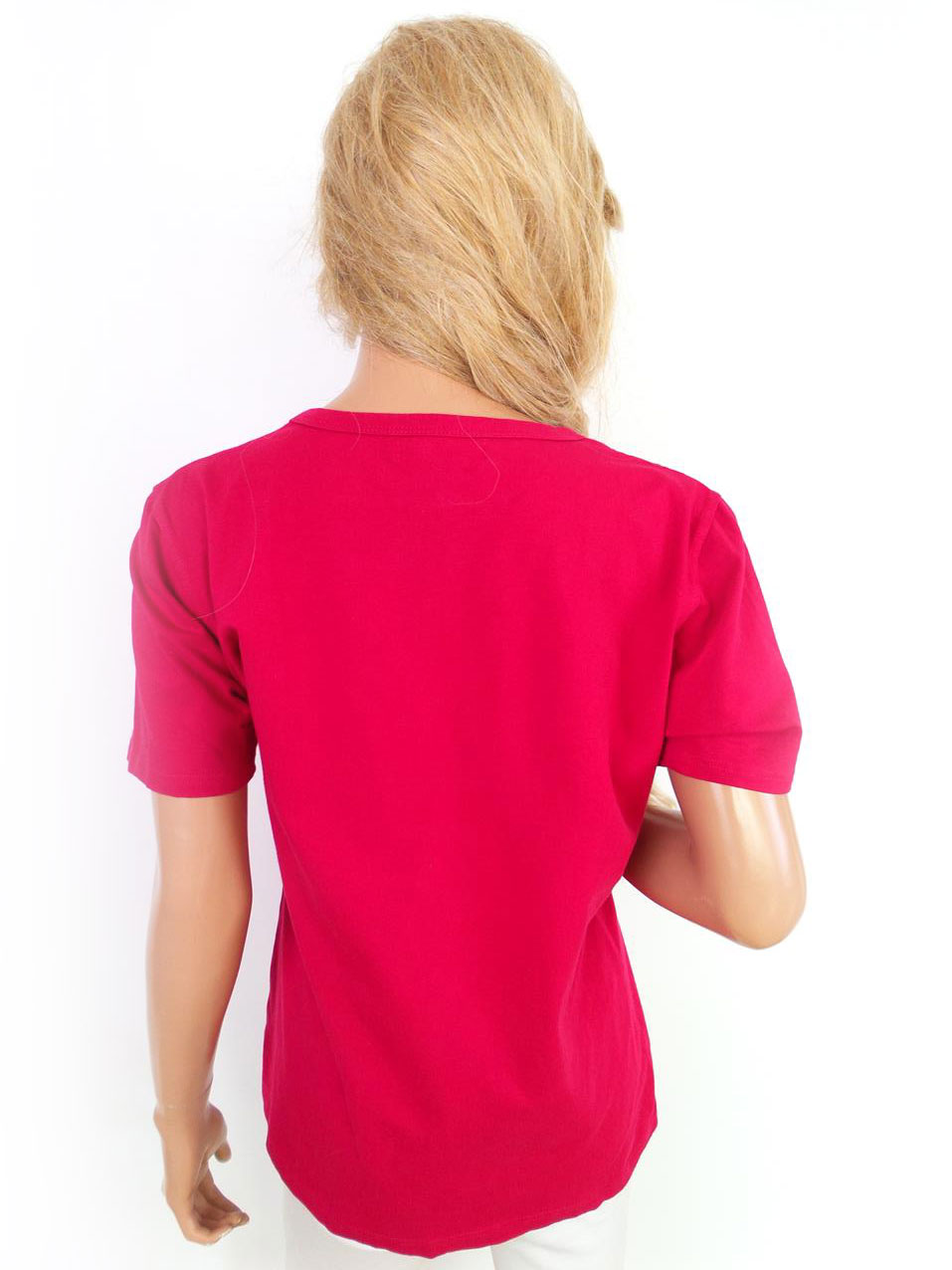 20170622_134326.jpg CARLA DU NORD Rozmiar XL Kolor Czerwony Crew Neck T-Shirt Krótki rękaw Materiał Bawełna