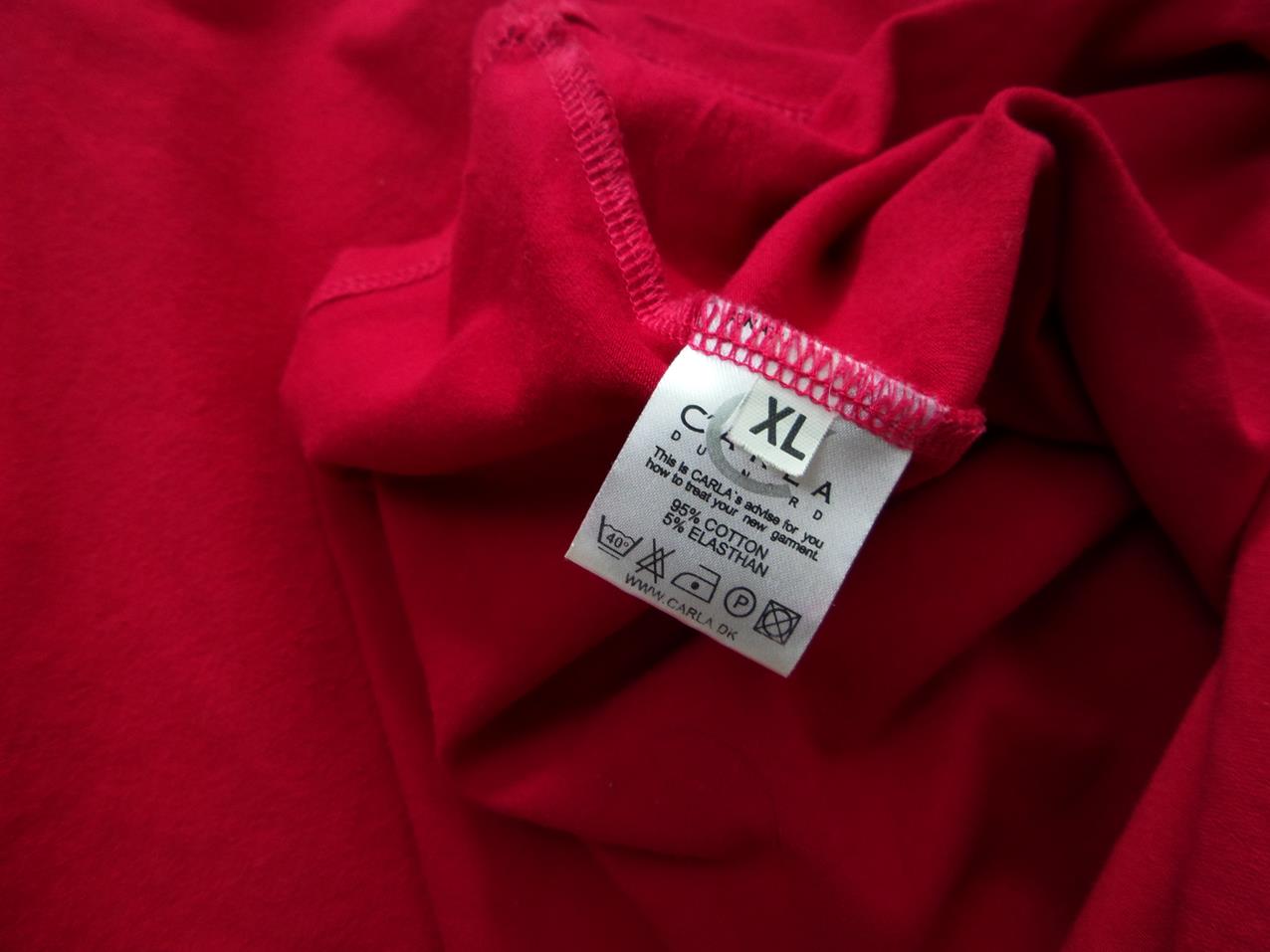 20170622_134405.jpg CARLA DU NORD Rozmiar XL Kolor Czerwony Crew Neck T-Shirt Krótki rękaw Materiał Bawełna