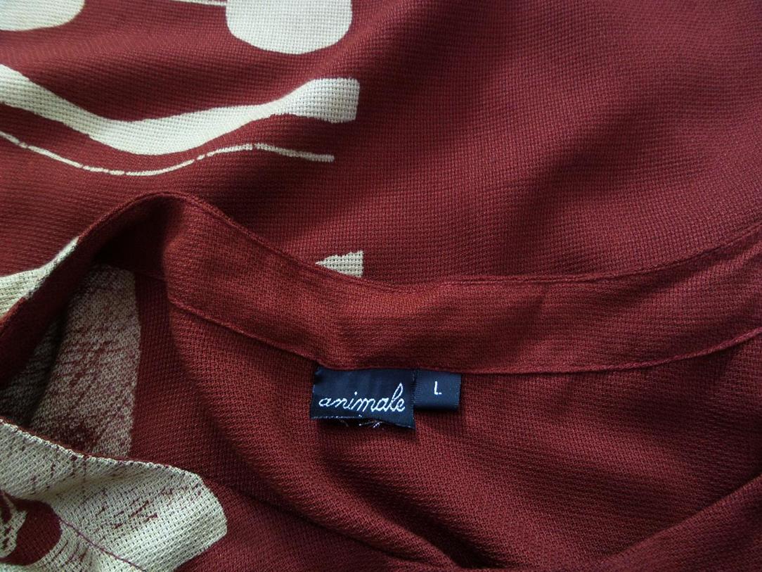 20170622_142901.jpg ANIMALE Rozmiar L Kolor Brązowy W łódkę Sweter Krótki rękaw Materiał Rayon Cienka dzianina
