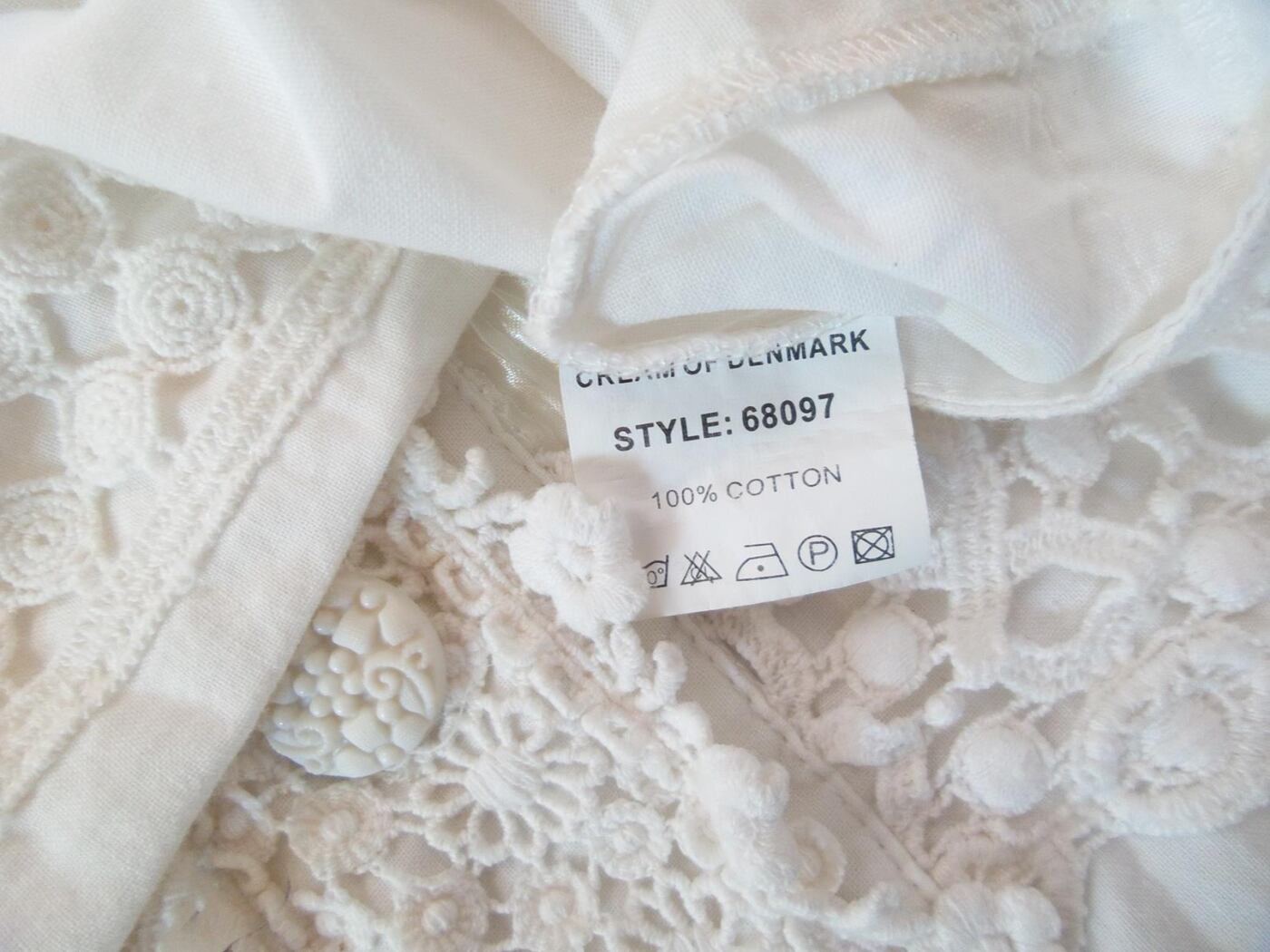 Cream Rozmiar 40 Kolor Biały Okrągły dekolt Tunika Popover Bluzka Rękaw 3/4 Materiał Bawełna Cream Rozmiar 40 Kolor Biały Okrągły dekolt Tunika Popover Bluzka Rękaw 3/4 Materiał Bawełna