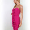 Rozmiar 40 Kolor Różowy Odkryte Ramiona Sukienka Bodycon Bezrękawnik Do Kolan
