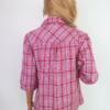 Zj denim Rozmiar S Kolor Różowy Krata Kołnierz Bluzka Popover Guziki Rękaw 3/4 Materiał Bawełna