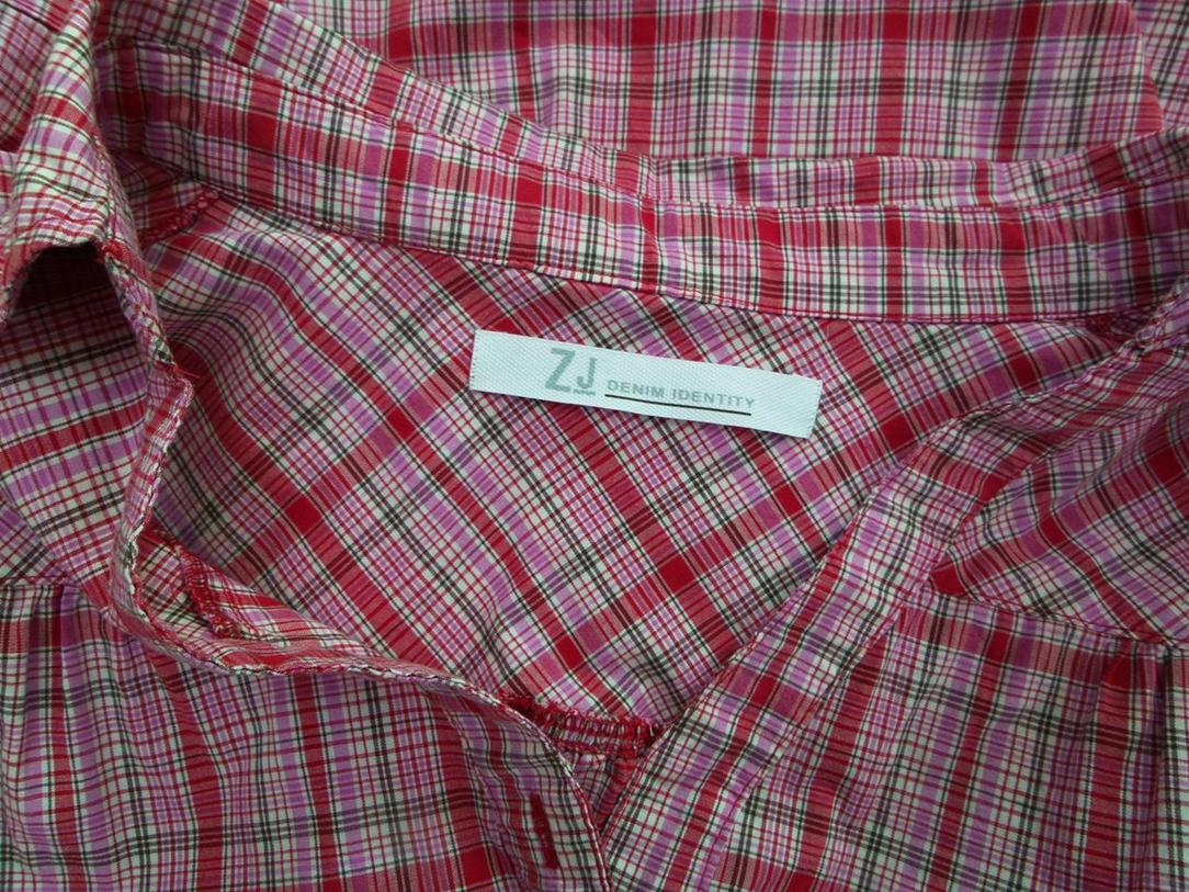 Zj denim Rozmiar S Kolor Różowy Krata Kołnierz Bluzka Popover Guziki Rękaw 3/4 Materiał Bawełna Zj denim Rozmiar S Kolor Różowy Krata Kołnierz Bluzka Popover Guziki Rękaw 3/4 Materiał Bawełna
