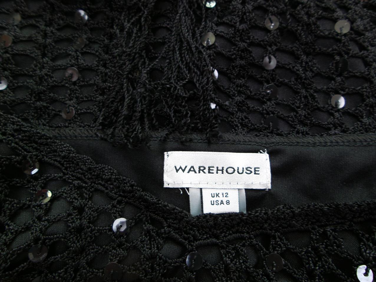 Warehouse Rozmiar 8 (36) Kolor Czarny Dekolt U Bluzka Bezrękawnik Materiał Wiskoza
