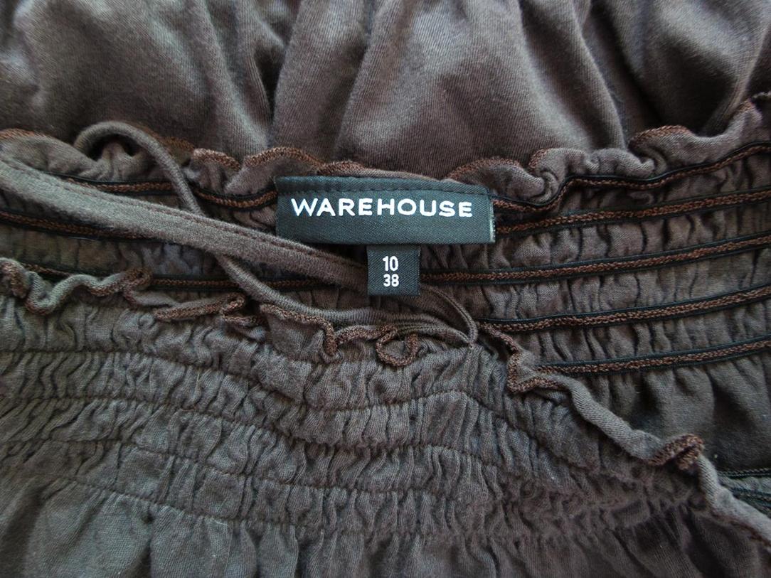 Warehouse Rozmiar 38 Kolor Brązowy Halter Tunika Bluzka Bezrękawnik Materiał Bawełna