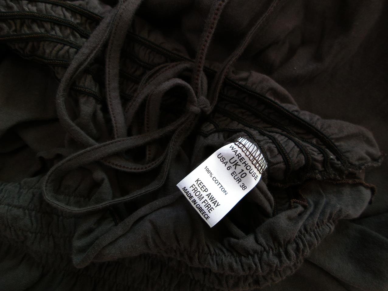 Warehouse Rozmiar 38 Kolor Brązowy Halter Tunika Bluzka Bezrękawnik Materiał Bawełna