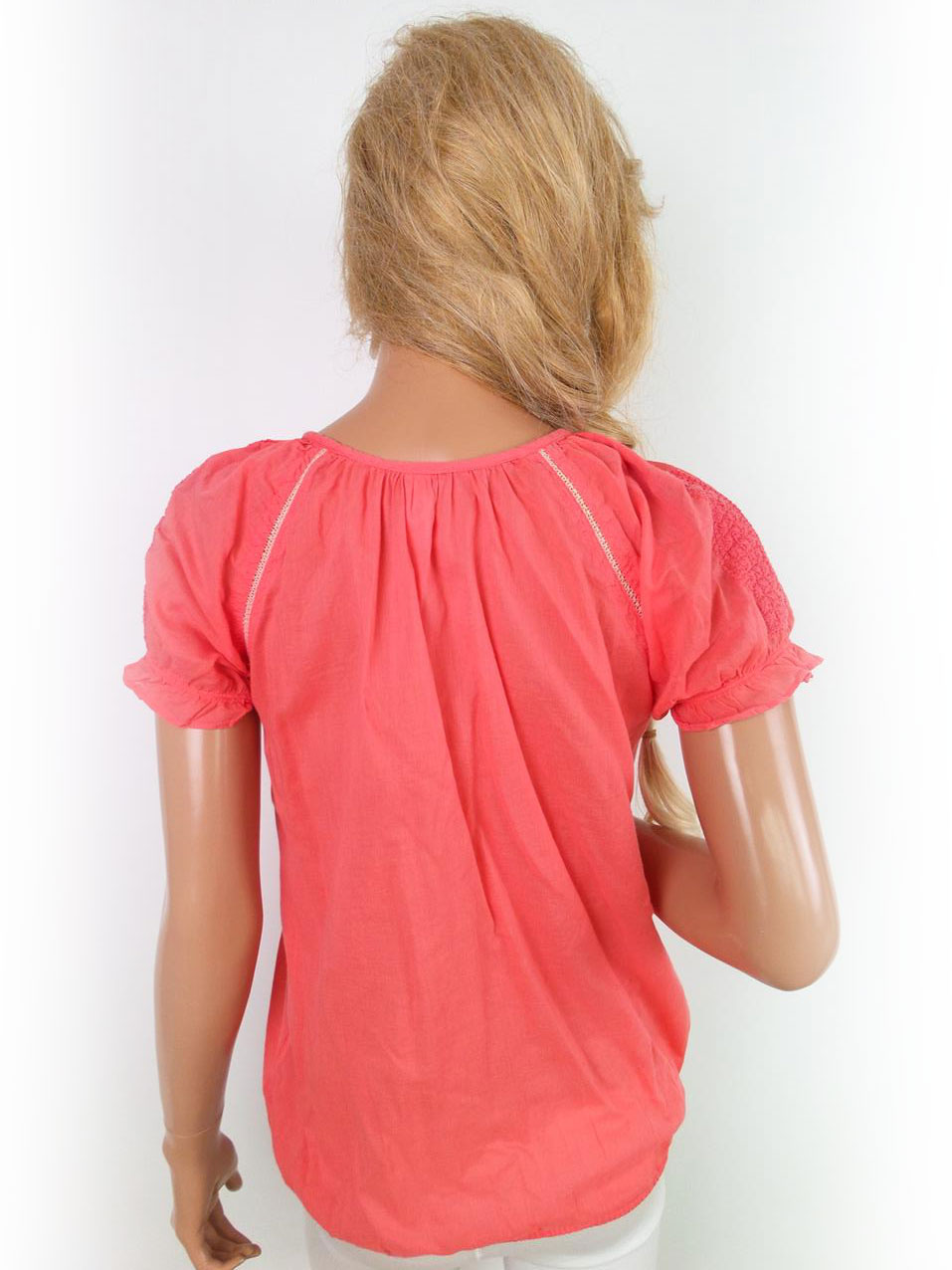 20170707_093158.jpg Milla Rozmiar M Kolor Pomarańczowy Keyhole Crew Neck Bluzka Krótki rękaw Materiał Bawełna