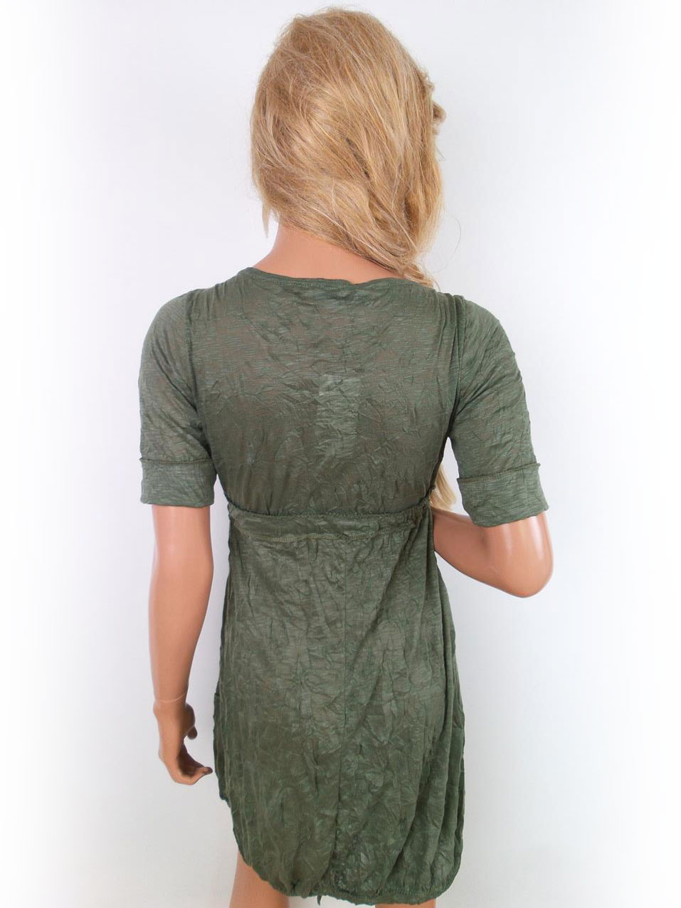 Wearhouse Rozmiar M Kolor Zielony Okrągły dekolt Sukienka A-Line Krótki rękaw Do Kolan Wearhouse Rozmiar M Kolor Zielony Okrągły dekolt Sukienka A-Line Krótki rękaw Do Kolan