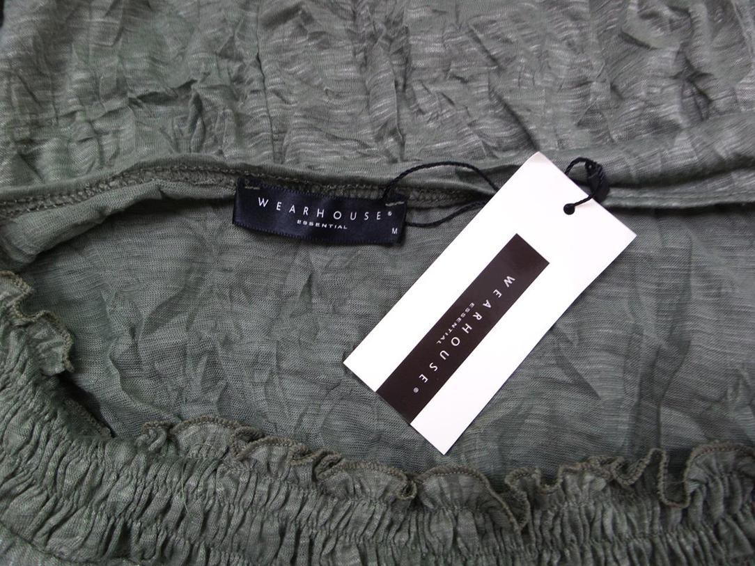 Wearhouse Rozmiar M Kolor Zielony Okrągły dekolt Sukienka A-Line Krótki rękaw Do Kolan Wearhouse Rozmiar M Kolor Zielony Okrągły dekolt Sukienka A-Line Krótki rękaw Do Kolan