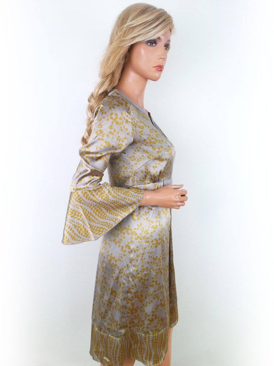 Saint tropez Rozmiar S Kolor Szary Split Crew Neck Sukienka Sheath Rękaw 3/4 Midi Saint tropez Rozmiar S Kolor Szary Split Crew Neck Sukienka Sheath Rękaw 3/4 Midi