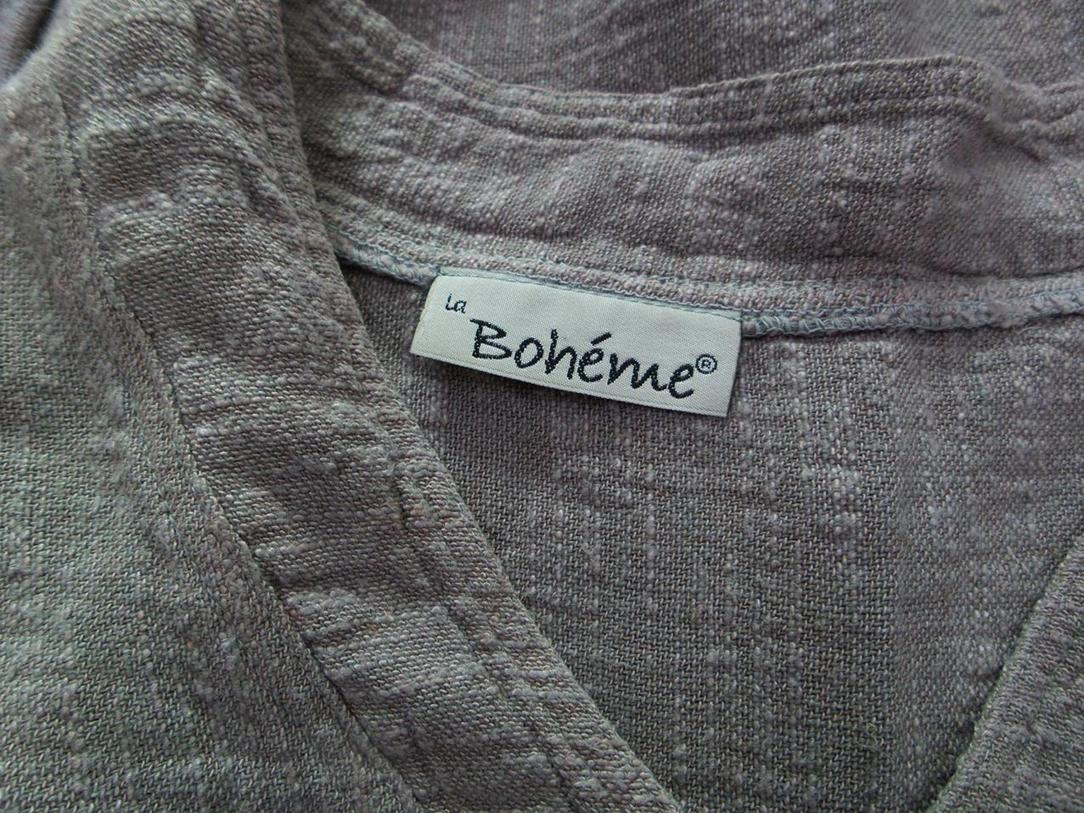 20170714_134445.jpg BOHEME Rozmiar XL Kolor Beżowy W serek Bluzka Długi rękaw Materiał Len