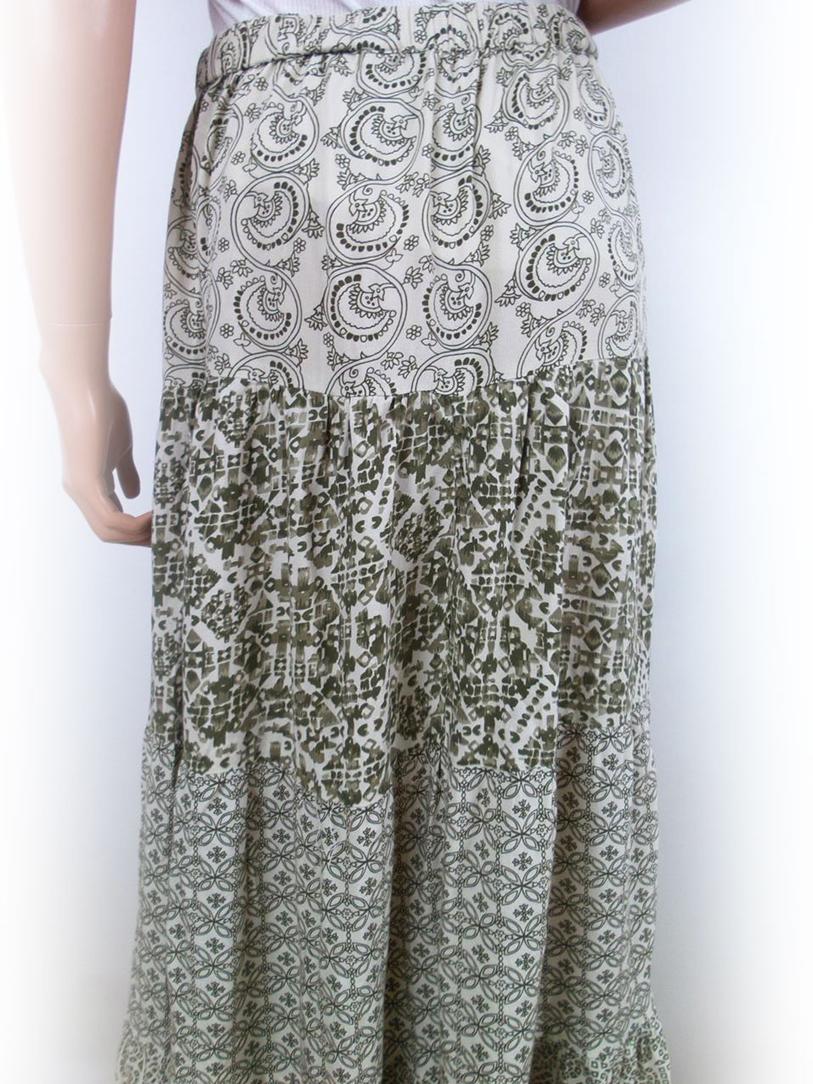 Vintage Rozmiar 10 (38) Kolor Zielony Spódnica Maxi Długa Materiał Wiskoza