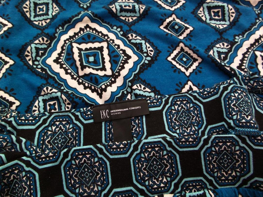 I-N-C International Concepts Rozmiar 1X Kolor Niebieski Geometryczny Kwadratowy dekolt Tunika Bluzka Bezrękawnik Materiał Rayon I-N-C International Concepts Rozmiar 1X Kolor Niebieski Geometryczny Kwadratowy dekolt Tunika Bluzka Bezrękawnik Materiał Rayon