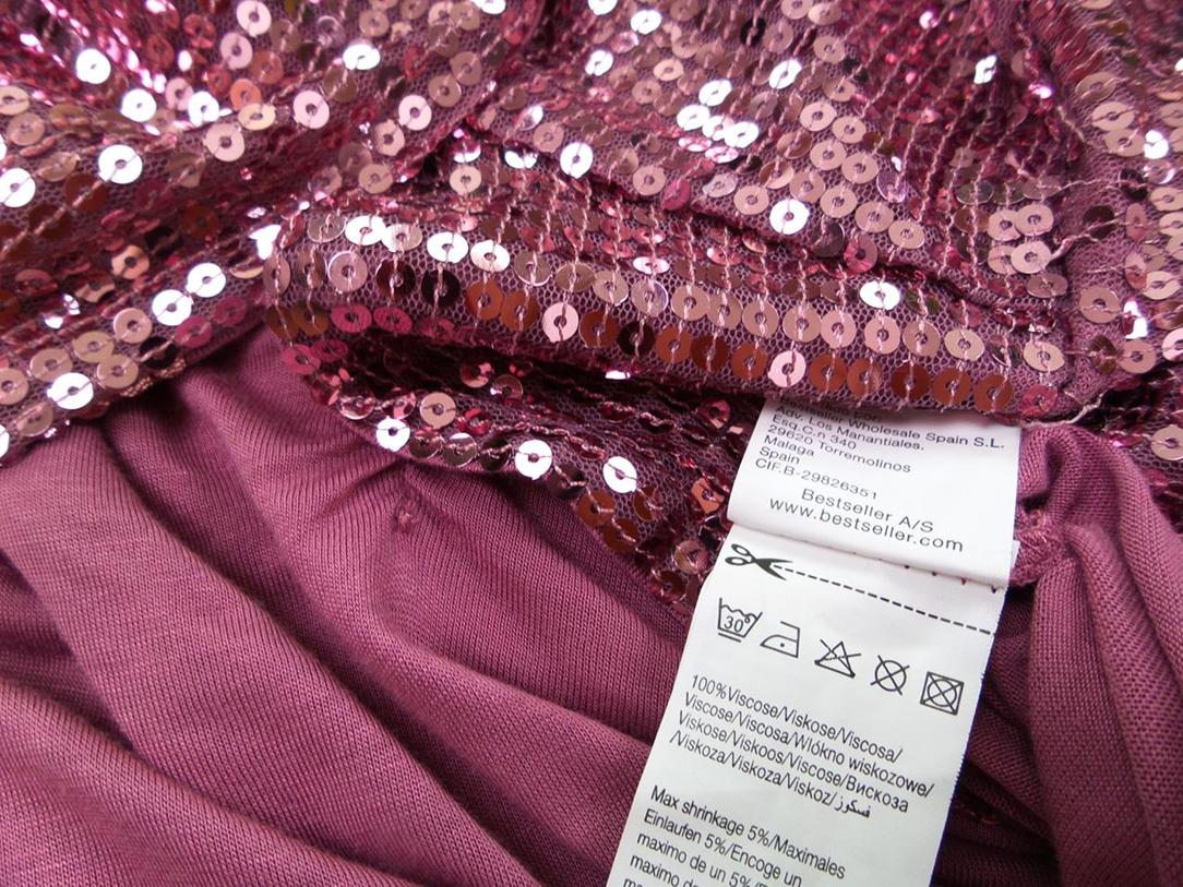 Only Rozmiar M Kolor Różowy Dekolt U Tunika Bluzka Krótki rękaw Materiał Wiskoza