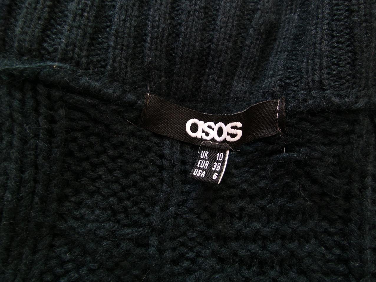 20170809_110642.jpg ASOS Rozmiar 38 Kolor Granatowy W serek Długi Zapinany Kardigan Długi rękaw Gruba dzianina