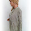 Jackie Rozmiar 48/50 Kolor Kremowy Pasy Crew Neck Tunika Zapinana Bluzka Długi rękaw Materiał Bawełna