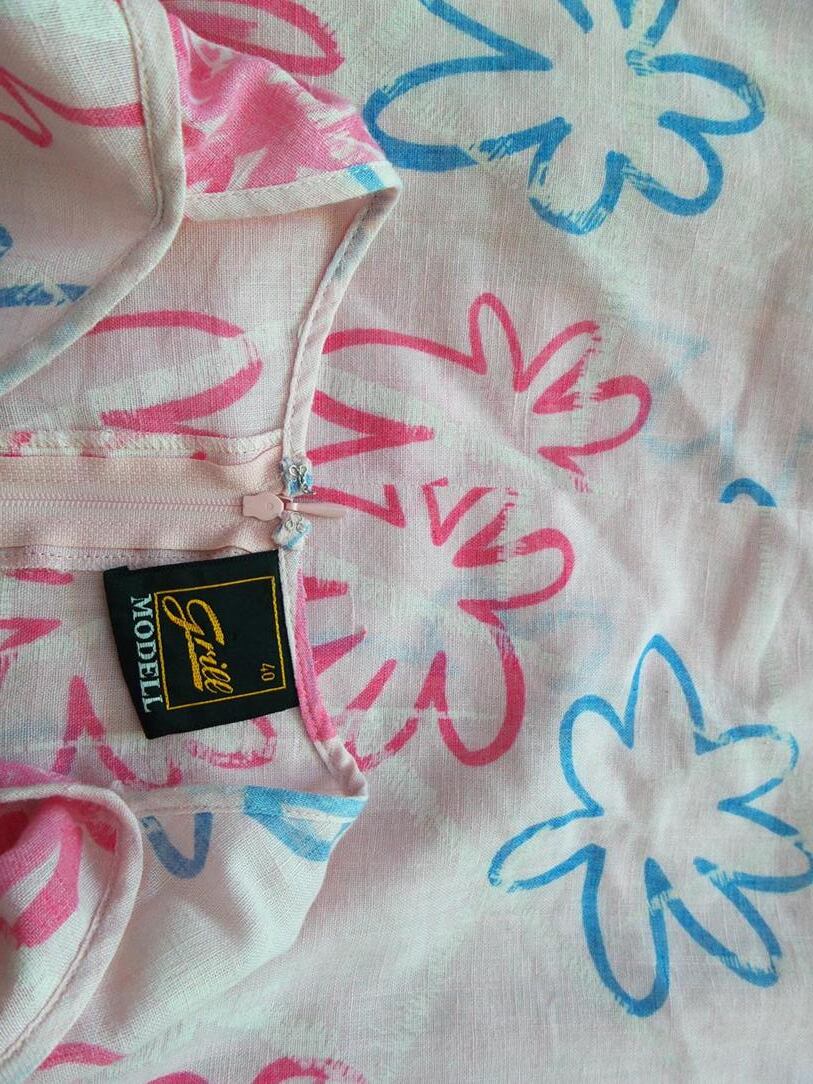 Vintage Rozmiar 40 Kolor Pudrowy Róż W serek Sukienka Prostokątna Krótki rękaw Midi