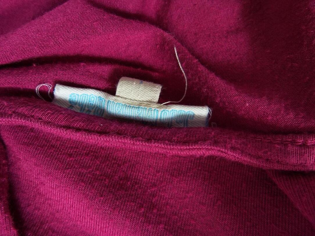 Jojo Maman Bebe Rozmiar L Kolor Purpurowy W serek Bluzka Zawijana Rękaw 3/4 Materiał Wiskoza