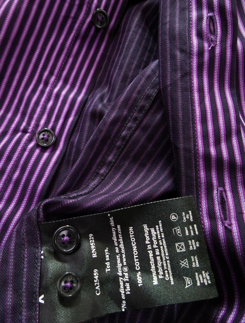 20170825_095638.jpg Ted Baker London Rozmiar 3 Kolor Fioletowy Kołnierz Męska Koszula Elegancka Długi rękaw Materiał Bawełna