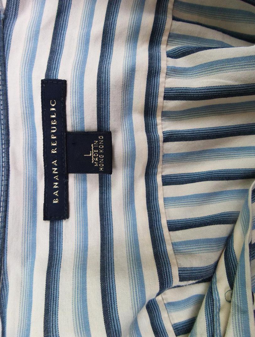 20170828_091605.jpg Banana Republic Rozmiar L Kolor Kremowy Kołnierz Męska Koszula Casual Długi rękaw Materiał Bawełna